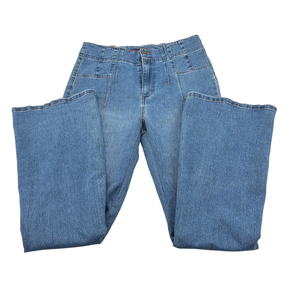 No‎ Boundaries Womens High Rise Flare Jeans Blue Denim Size 13 y2K